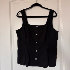 J. Crew Black Sleeveless peplum top